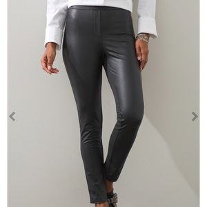 Chico’s Faux-Leather Front Ponte Leggings